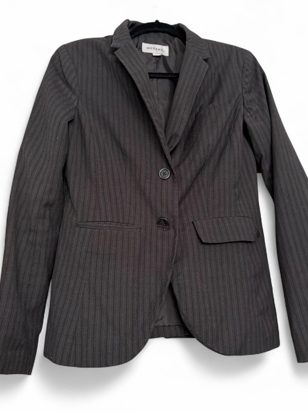 Merona Women's Dark Gray Pinstripe Blazer size 6